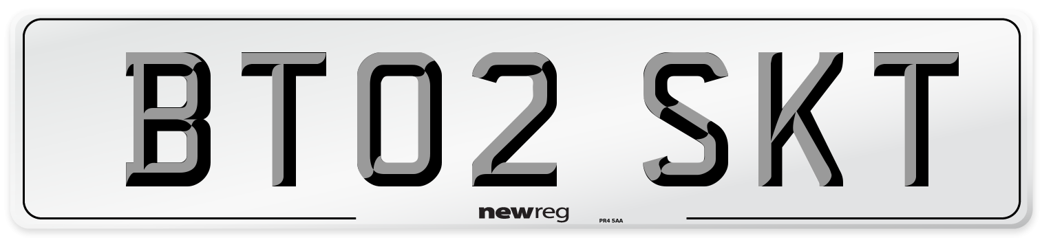 BT02 SKT Number Plate from New Reg